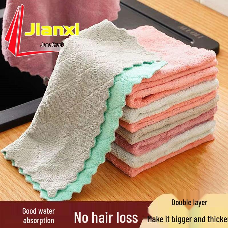 

Non-Stick Oil & Lint-Free Kitchen Dishcloth - Water & Oil Absorbent Scouring Towel for Table, Dishes, and Surface Cleaning 15x20 cm