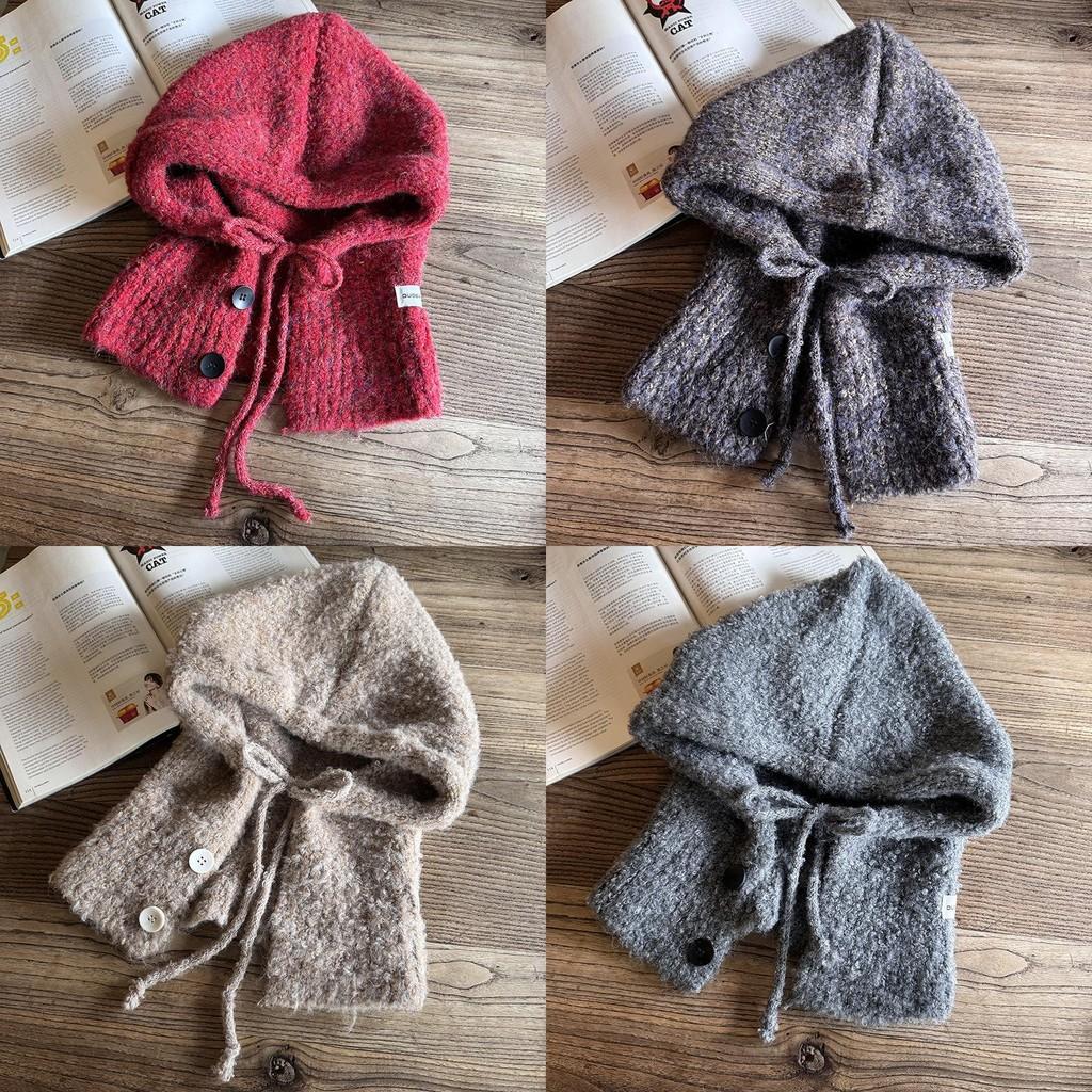 Solid Knitted Color Cap With Wide Brim And Ear Warmers For Autumn Winter Casual
