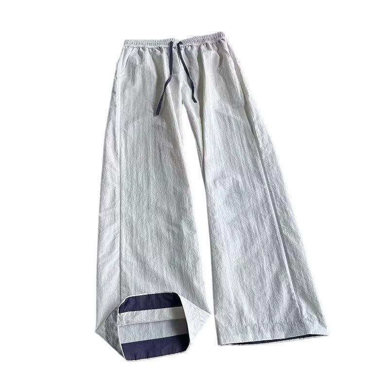 Splicing couple trousers design American sense casual quick-drying loose pants men's summer contrasting straight pants advanced