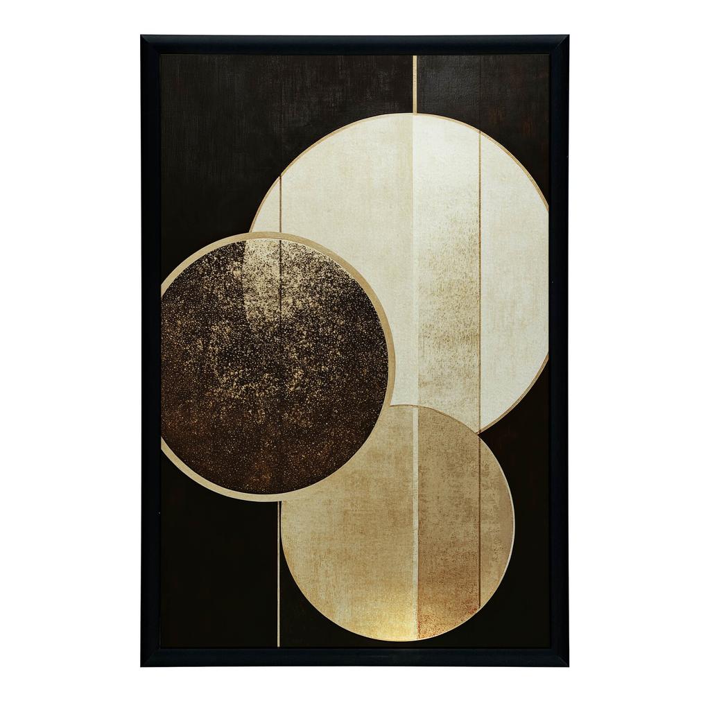 Abstract Poster With Three Wheels Abstract Poster With Three Wheels, 50X70 Cm, Dark Brown Wooden Frame, 230 Gsm Matte Paper