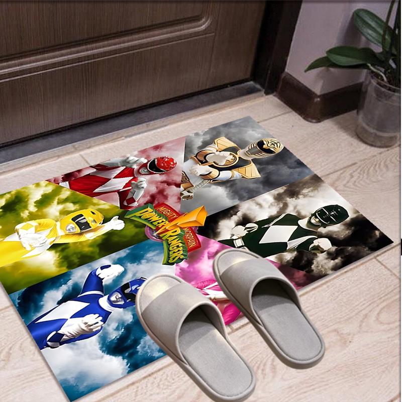 Mighty Morphin Power Rangers Pattern Rug, Indoor/Outdoor Mat, for Picnic, Gameroom, Bedroom, Office, Living Room, Home Decor Carpet, Birthday Gift