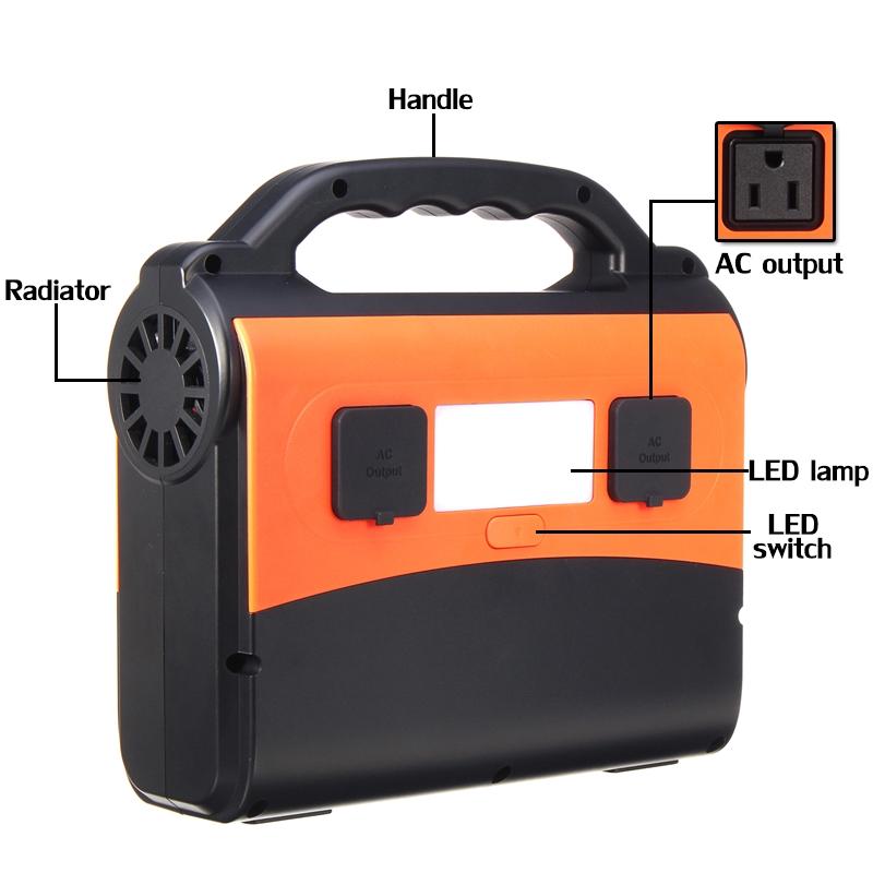 12V 50000mAh Tragbarer Heim-Solarstromgenerator Stromversorgung mit Wechselrichter LED-Licht USB LCD-Anzeige Outdoor Auto Energiespeicher