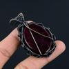 Red Flash Labradorite Pendant, 999 Copper Wire Wrapped Jewelry, Gemstone Jewelry Pendant, Handmade Wedding Gift Jewelry