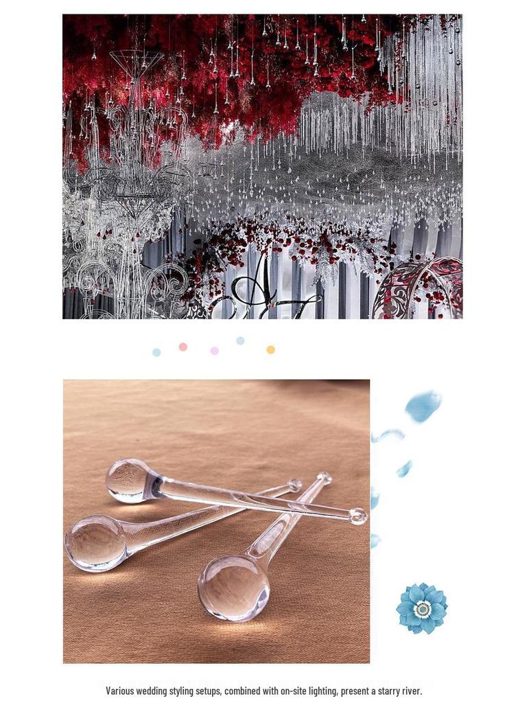 Brushed Acrylic Crystal Bead Curtain Pendant - Water Drop Wedding Decoration