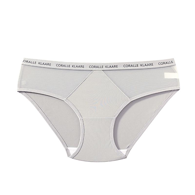 CINOON Women Sexy Low-Rise Satin Mesh Patchwork Letter Waistband Hip-Hugging Briefs Panties