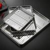304 Baking Cake Steel Tool Brownie Pan Roasting   Oven Rack Cooking Stainless Grilling Tray With Tray Wire Plate