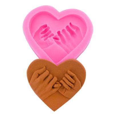 Heart Mold Easy To Clean Easily Demoulding Heat-resistant Non-stick Silicone Love Finger Hook Shape Handmade Soap Mold Pastry Tool