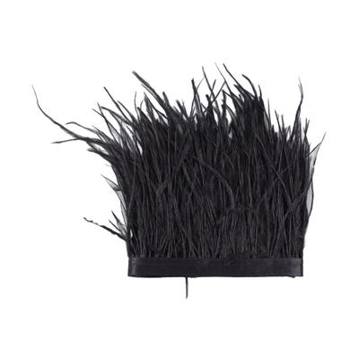 Frangia con Piume Artigianato Accessori per Abbigliamento Costumi Decorazione per Fai da Te Abito Cucito Nero