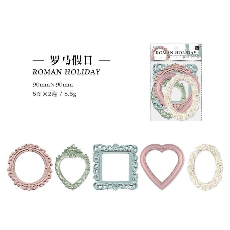 

Frame Cards Set Hollow Flowers Retro Mirror Frame Collage Paper for Scrapbooking Journaling DIY Crafts Planner Diary Album