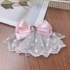 Accesorio para el Cabello Infantil con Lazo de Encaje Pinza para el Cabello Estilo Bosque Dulce Pinza para el Cabello Bordada con Malla de Cinta Elegante para Mujer