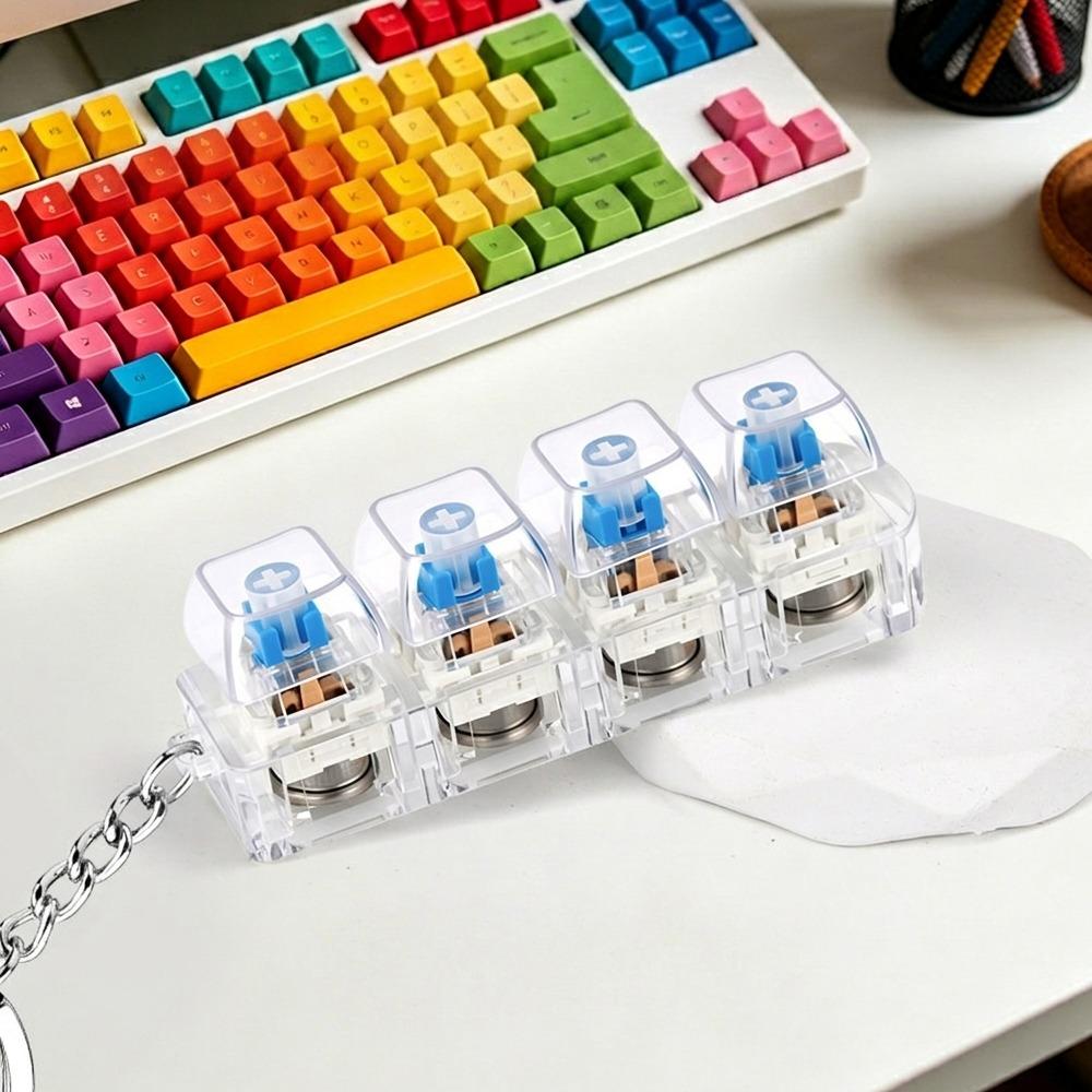 Transparent Mechanical Switch Keyboard 4 Keys Keyboard Fidget Clicker  Home Use