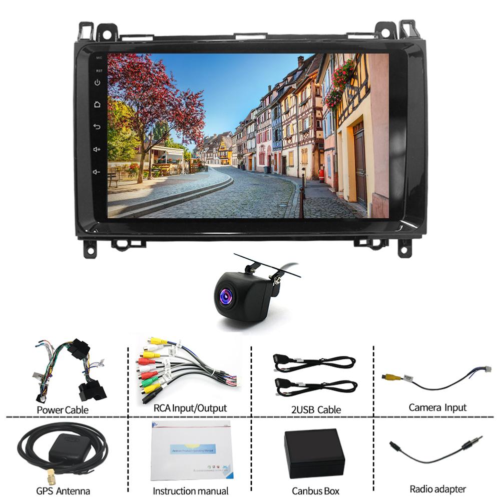 9" Carplay Android 11 Autoradio GPS Navi AHD Cameră 2+32G Compatibil pentru Mercedes Benz B200 04-12