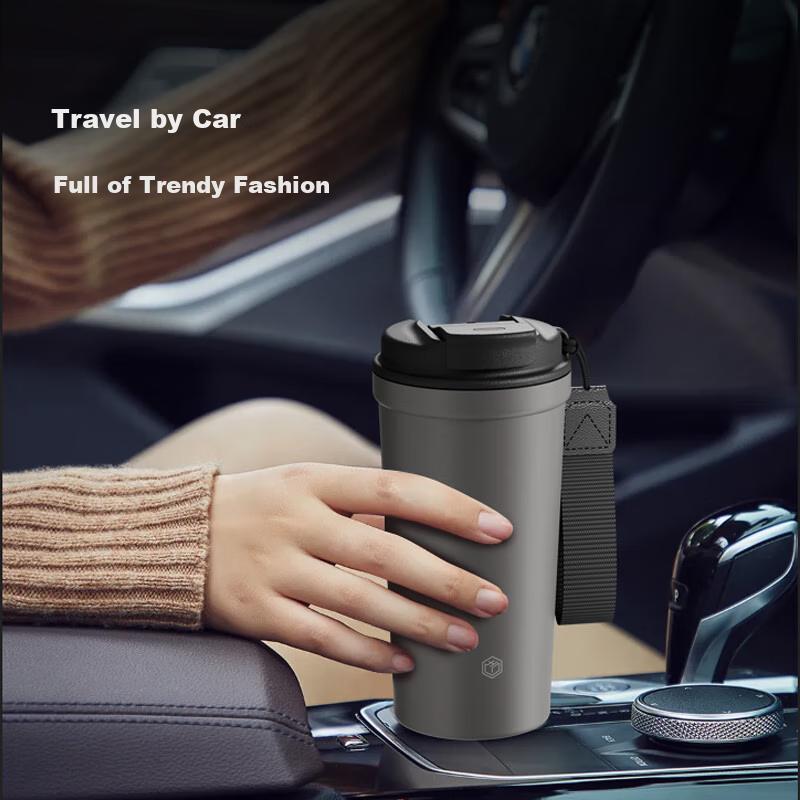 JD Original Titanium Health Coffee Cup [Pure Titanium Inside And Out], Insulated Portable High-End Gift Water Bottle, Gray, 520ml