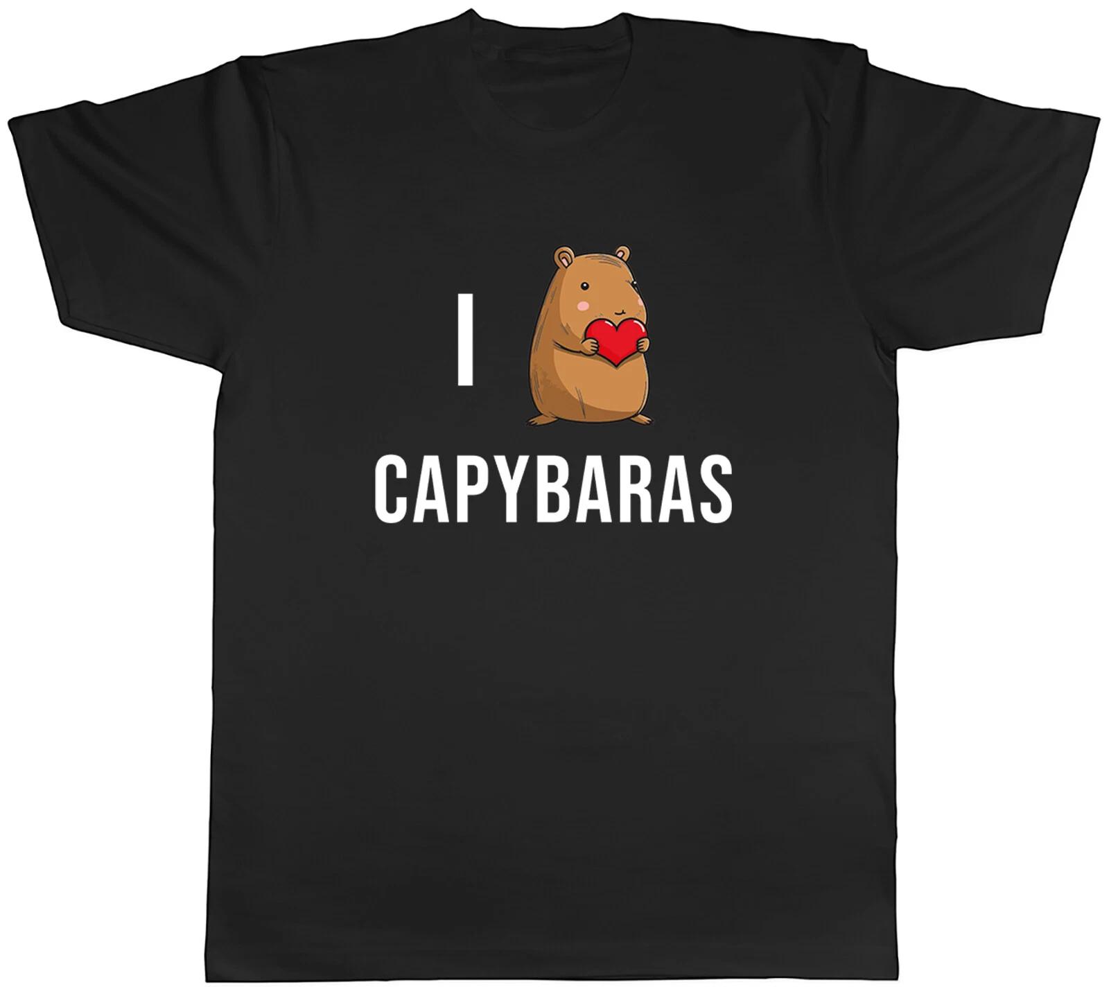 I love Capybara Mens T-Shirt Cute Animal Unisex Tee Gift S
