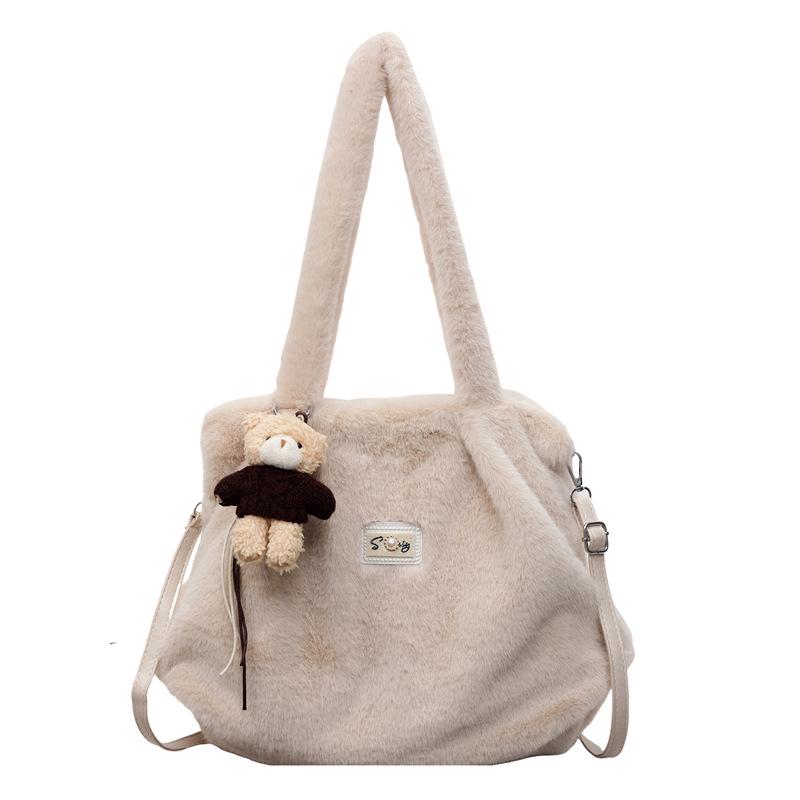 Schicke Plüsch-Umhängetasche für Damen - 2025 Herbst/Winter Nischen-Design Schulterhandtasche