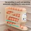 4-Tier Sliding Egg Dispenser, Automatic Rolling Shatterproof Holder For Fridge & Countertop, Easy-Clean, Washable,Space-Saving Refrigerator Side