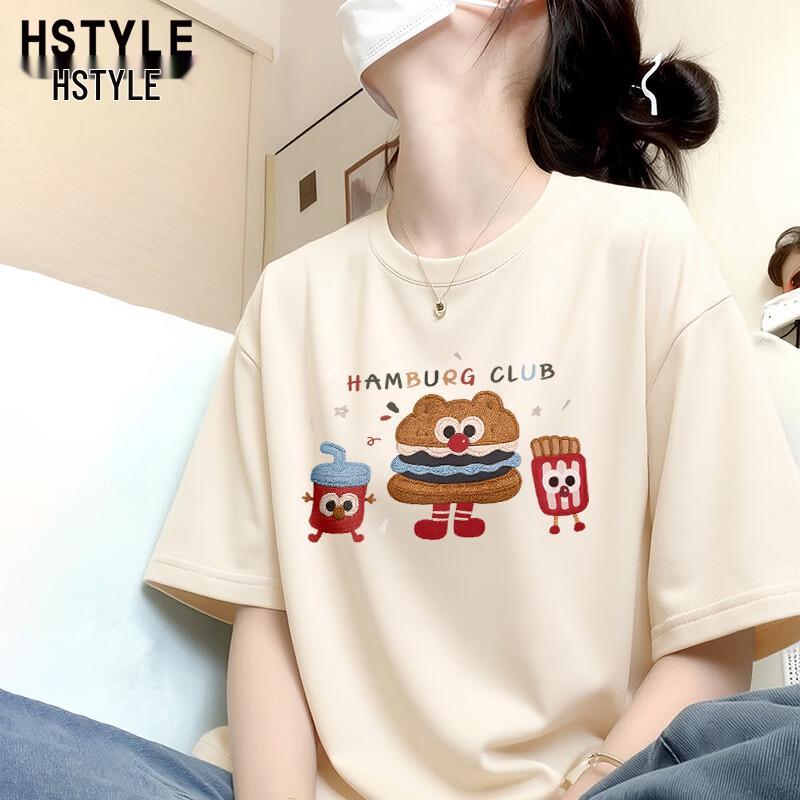 HSTYLE Women s 2026 Summer Loose Fit Cotton Graphic T-Shirt 2XL