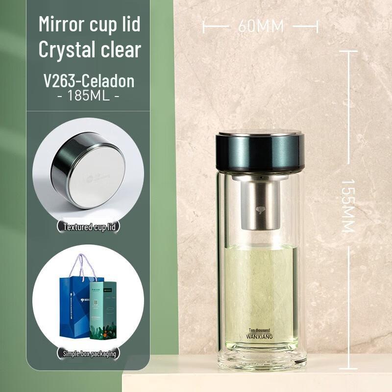 Insulated Double-Layer Glass Mug with Filter