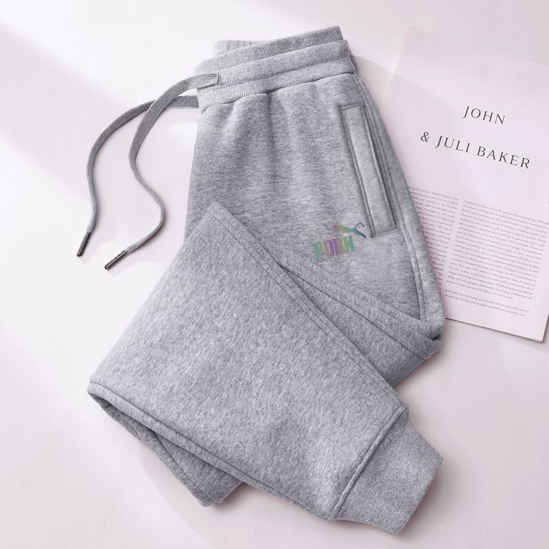 

Высококачественные тонкие спортивные штаны из чистого хлопка для весны и осени с утолщением Laser PDBH-light gray XL [Winter Fleece-lined]]