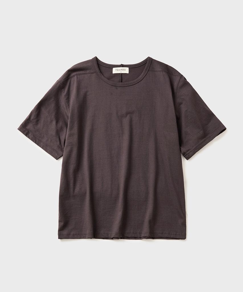 HOOVES Roll-Up Sleeve Crop Short Sleeve Tee [Purple Charcoal]