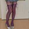 Lace Fishnet Thigh High Garter Stockings Patterned Tights for Women Garter Belt Tights Suspender Pantyhose Streetwear