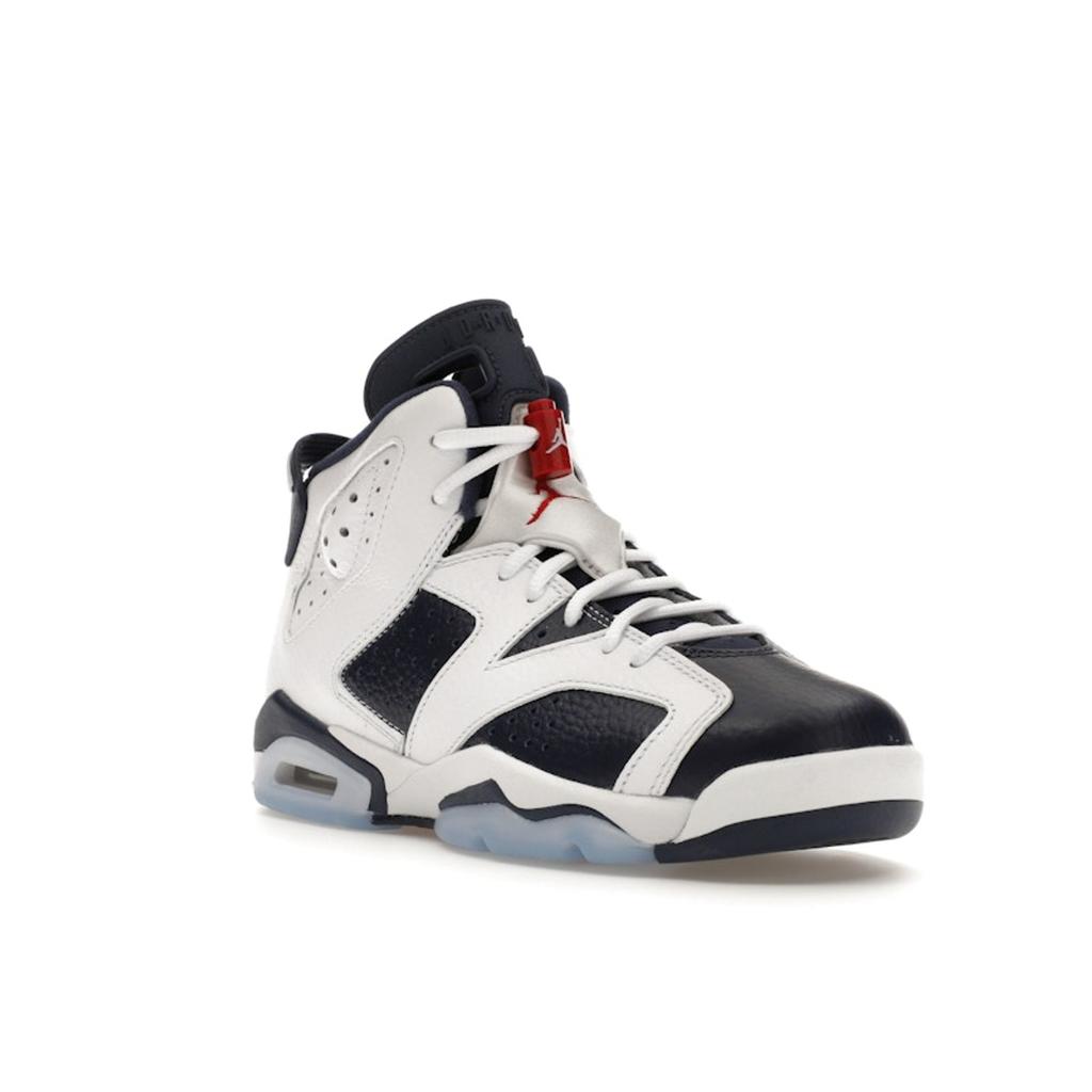Air Jordan 6 Retro GS Olympic 2024 Παιδικά Αθλητικά Παπούτσια Λευκό Varsity-Red Midnight-Navy 384665-164