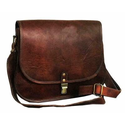 Bolsa de ombro feminina vintage de couro genuíno bolsa mensageiro bolsa de ombro