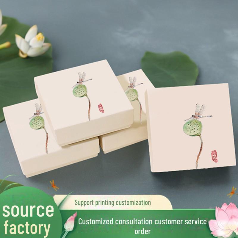 Lotus Jewelry Box for Bracelets, Brooches, Pendants, and Sachets - Gift Packaging Box with Top and Bottom Covers