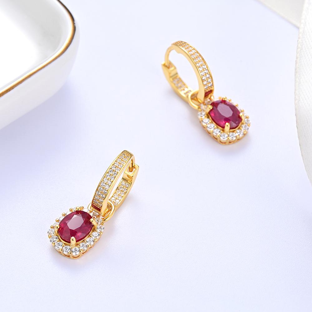 925 Sterling Silver Clasp Earrings 3.74ct Heart Natural Treated ruby,Two Wear Method Design,fine Jewelry for Women's Party Gifts