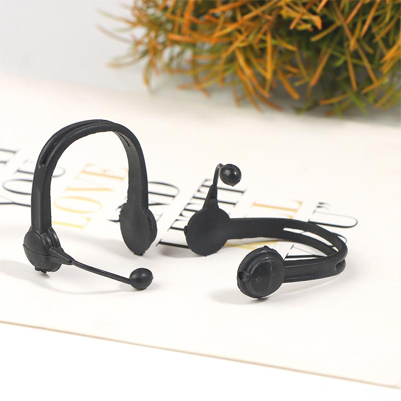 2Pcs 1:12 Dollhouse Miniature Earphone Headset Headphone Model Home Decor Toy