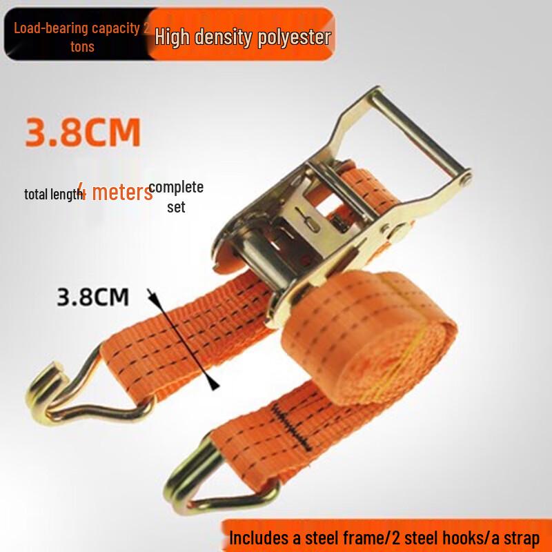 Heavy-Duty Cargo Ratchet Tie-Down Strap