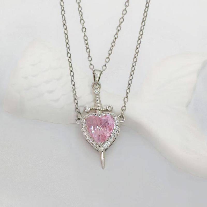 

Европейское и американское ожерелье с подвеской в виде сердца и меча, пользующееся большим спросом - Креативные любовные украшения для женщин, подарок на День святого Валентина