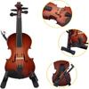 Wooden Mini Violin Model with Stand Playable Tiny Violin Figurine Miniature Musical Instrument Ornament Home Office Desktop Decoration