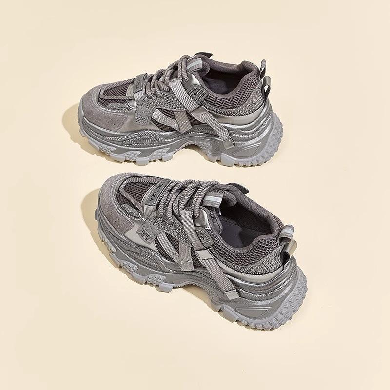 Edition Platform Dad Shoes Women's New Autumn Retro Gray-red Sports Small Casual Shoes