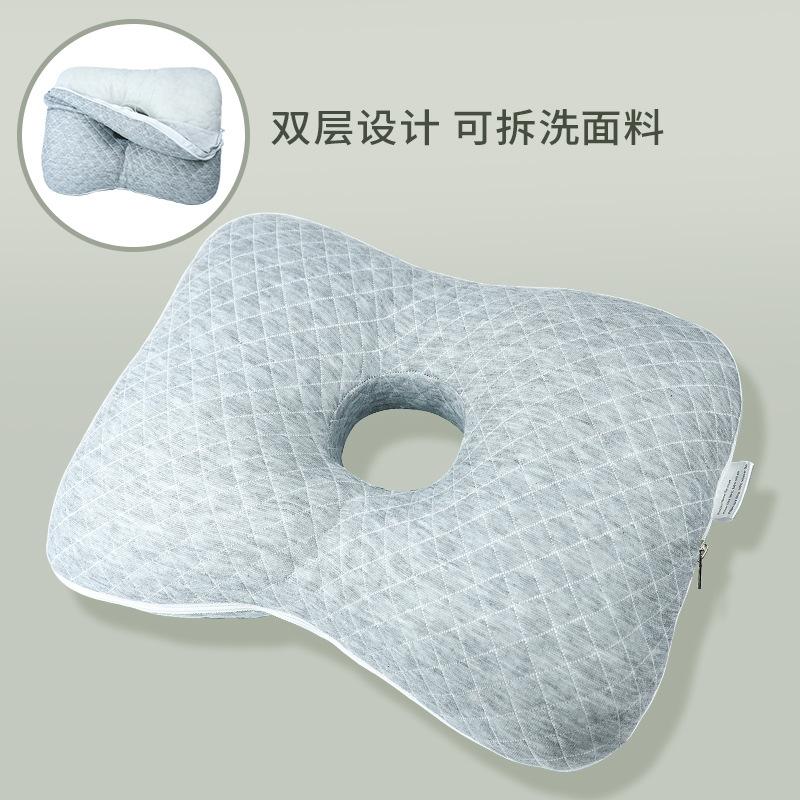 Ear Hole Pillow for Side Sleepers - Single Hole Memory Foam Pillow for Ear Protection, Relieves Ear & Side Face Pain