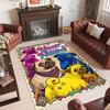 Pug Theme Crystal Velvet Floor Rug Personalized Custom Name Text Warm Carpet Home Decoration