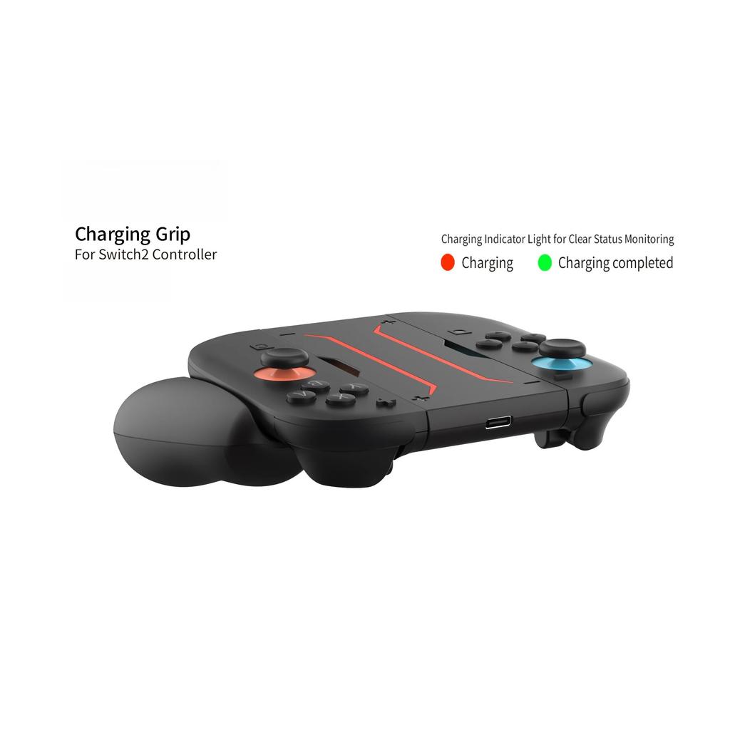 Magnetic Charging Grip for Switch 2 Gamepad,Fast Charge for Both Controllers with LED Light & GL/GR Buttons