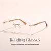 Stylish Rimless Square/round Blue Light Blocking Glasses for Women, High-end and Slimming Frame
