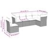 6-teiliges Outdoor-Sofaset mit Kissen Schwarzes Poly-Rattan