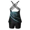 Kadın Yaz İki Adet Mayo Çapraz Askı Seksi Bikini Set Tankini Mayo Artı Boyutu S-8XL