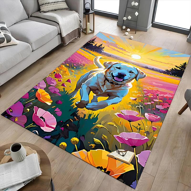 1PC dog flower Carpet Office Rug Mat Home Decor Area Carpet Festival Gift Office desk chair carpet Longlasting Material
