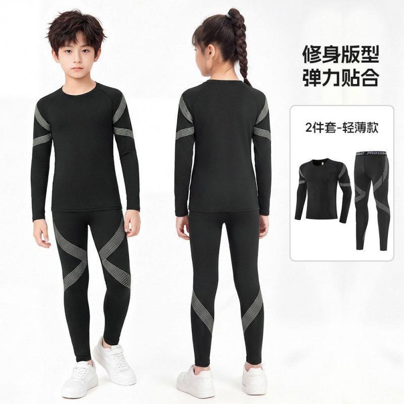 Kids Compression Base Layer Set Basketball Soccer Training Quick Dry Long Sleeve Sports Top Boys
