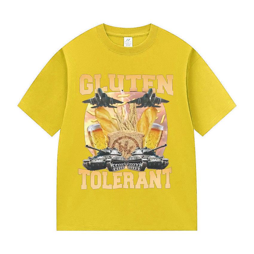 Creative Gluten Tolerant Funny Meme Tee Shirt Men Women Vintage High Quality Fashion Tshirt Tops 100 Cotton Oversized T Shirts