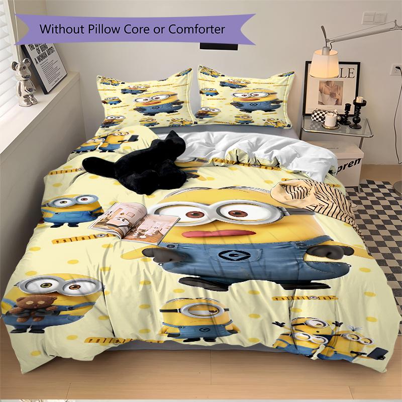 3Pcs Despicable Minions Bedding Sets For All Sizes New 3D Printed Bed Cover Comforter Duvet Cover Pillowcase Bedroom Decoration