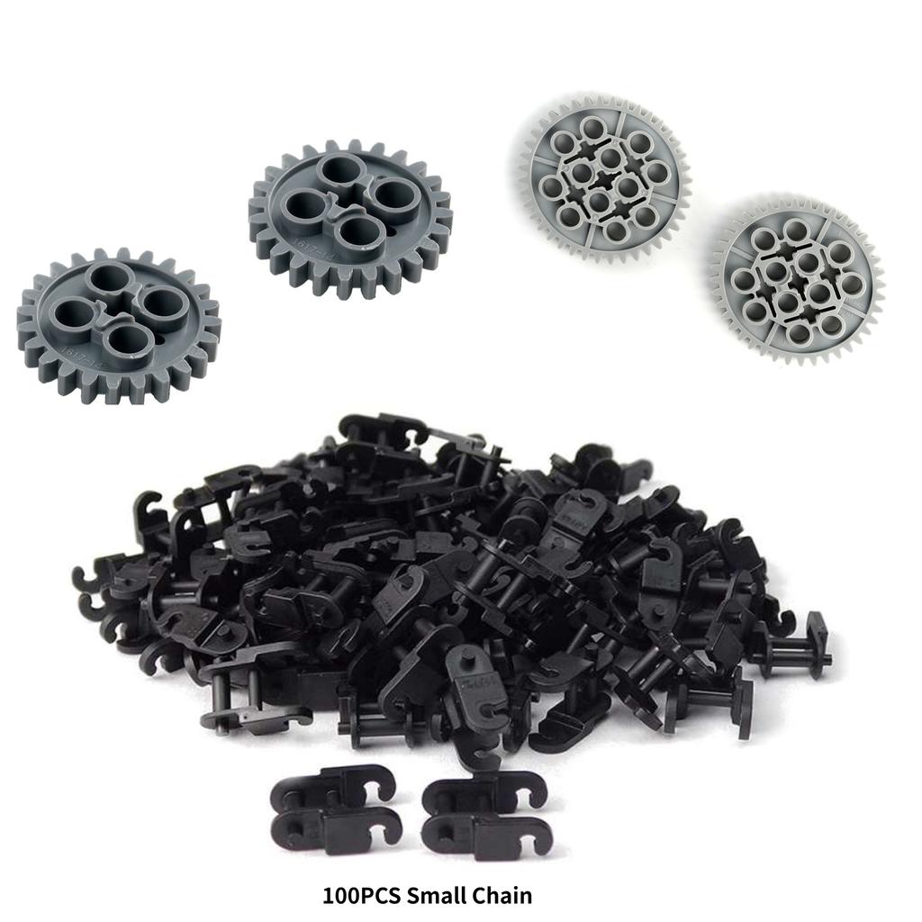 Gray/Black Small Chain Link Technology Bricks Parts Gear Chain Crawler 3711 3649 Assembly MOC Building Blocks Toys Accessories
