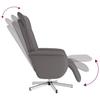 Recliner Chair with Footrest Grey Faux Leather