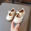 Girls Bow And Pearl Decor Mary Jane Flat Shoes