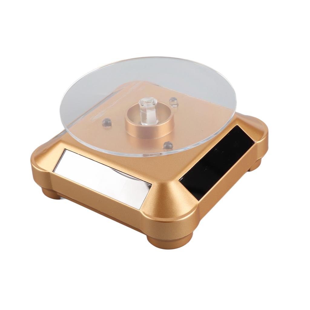 Solar Powered LED Electric Rotating Turntable Display Stand for Jewelry Phone