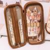 Lovely Capybara Pen Bag 3D Panda Pencil Case Large Capacity Pencil Box For Erasers Rulers Markers Storage