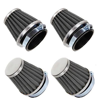 4 Stück 60mm Motorrad Motor Konischer Stil mit Doppelschicht Stahlgitter Luftfilter